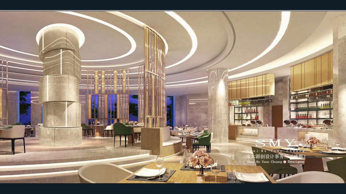 酒店餐厅设计区域，餐厅动线规划