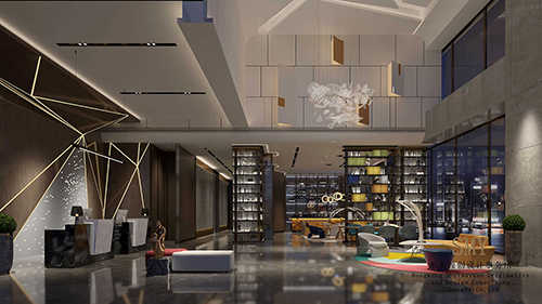 成都酒店设计公司，酒店设计打造效果方案，客厅整体设计效果